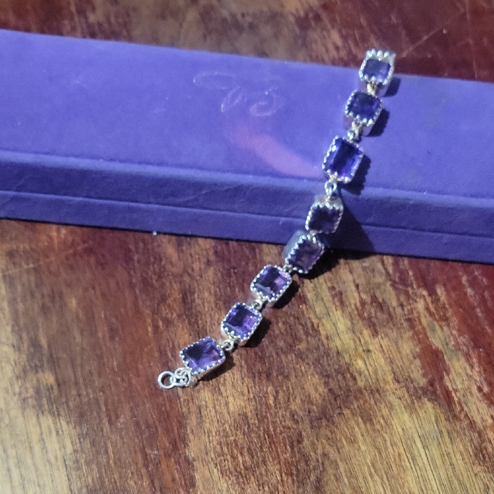 Sterling Silver & Amethyst Bracelet